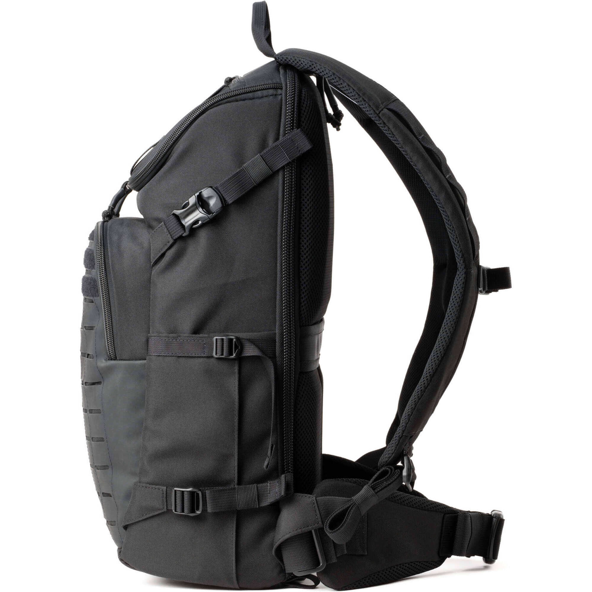 Think Tank DarkLight video equipment bag with padded compartments and durable black exterior for professional gear storage.