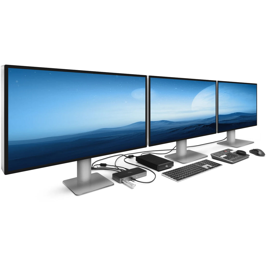 OWC Thunderbolt 5 Hub docking station with multiple ports and sleek design for high-speed connectivity.