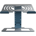 Reloop Stand Hub Pro laptop stand with adjustable arms and sturdy base, designed for ergonomic positioning and stability.