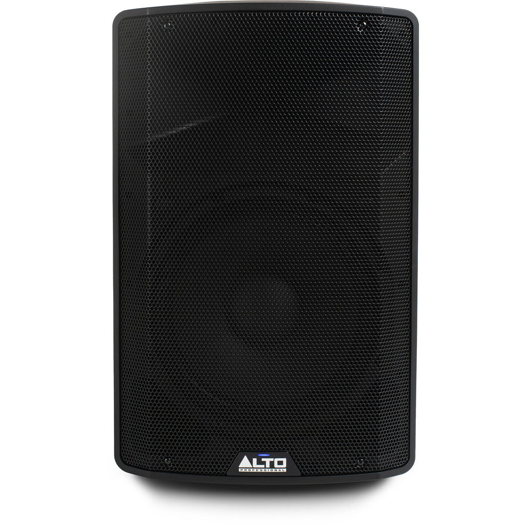 Alto Professional TX412 PA speaker system with dual woofers and built-in handles, designed for high-quality sound reinforcement.