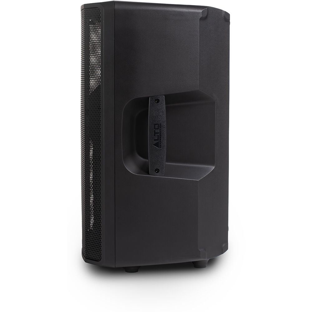 Alto Professional TX412B PA speaker with black speaker grille and control panel, part of the Alto Professional PA systems lineup.