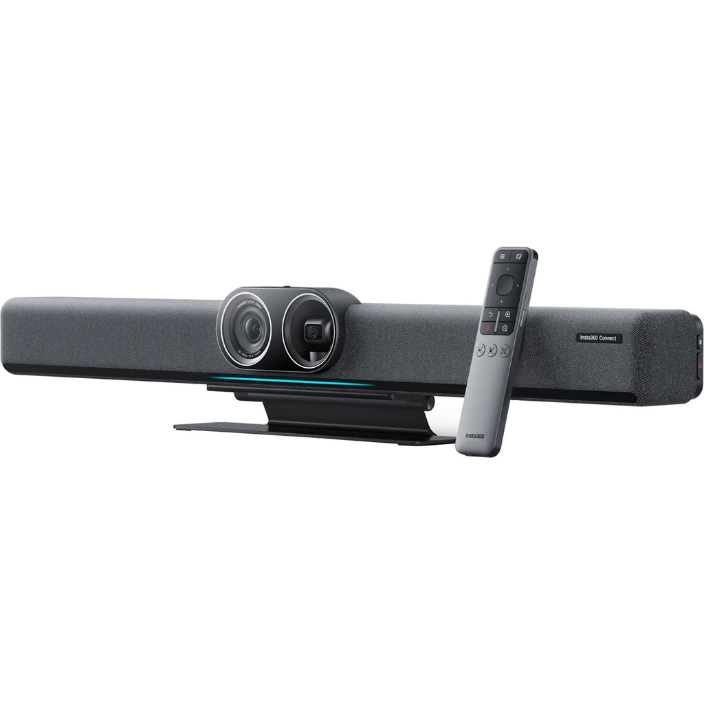 Insta360 Connect video conferencing camera with sleek design and multiple lenses for high-quality 360-degree video calls