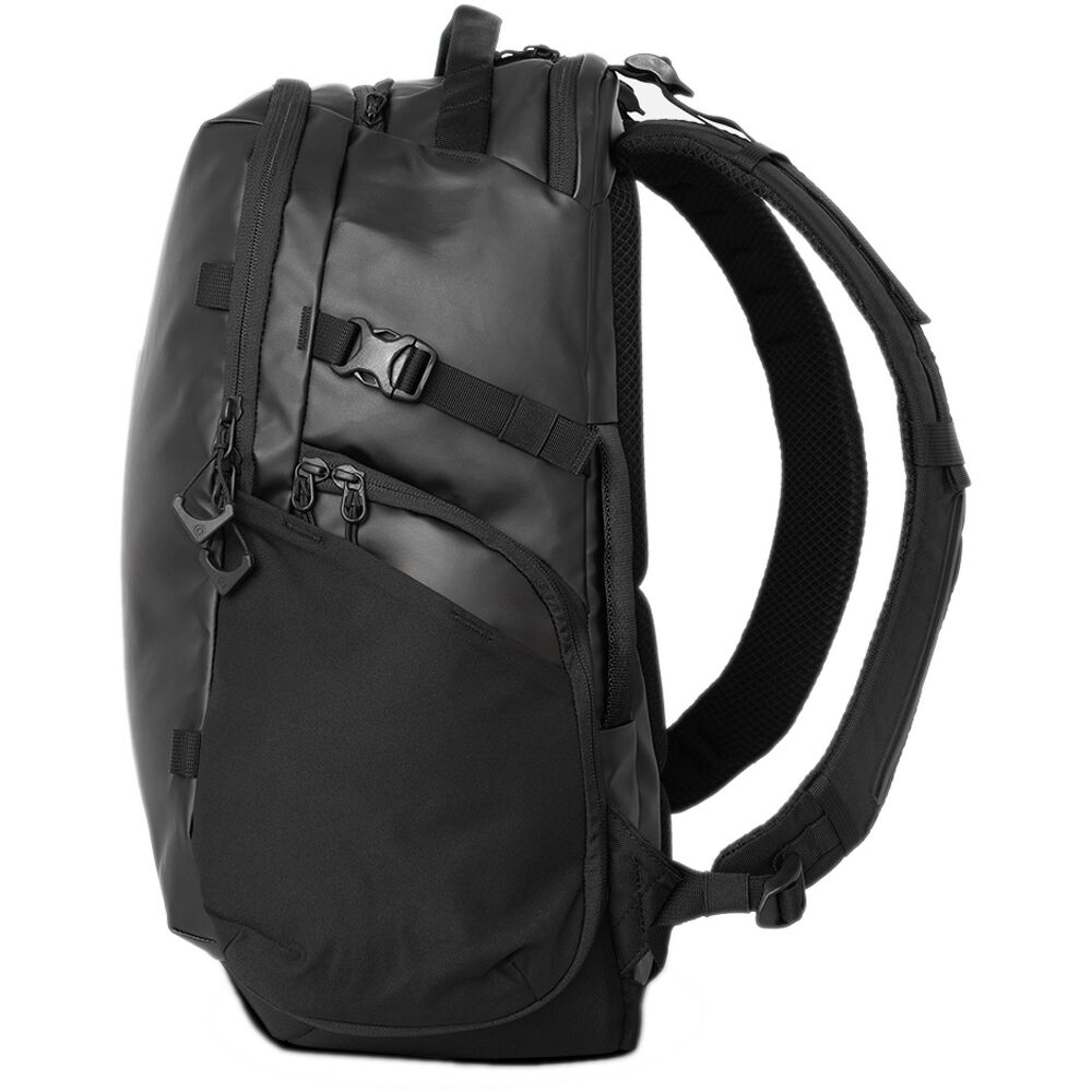 Wandrd Stratus Photo 18L video equipment bag with padded compartments and durable black exterior for camera gear storage.
