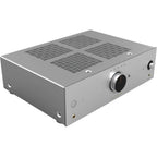 Onkyo Icon A-50 stereo amplifier with silver finish, front control knobs, and input ports visible in the image.