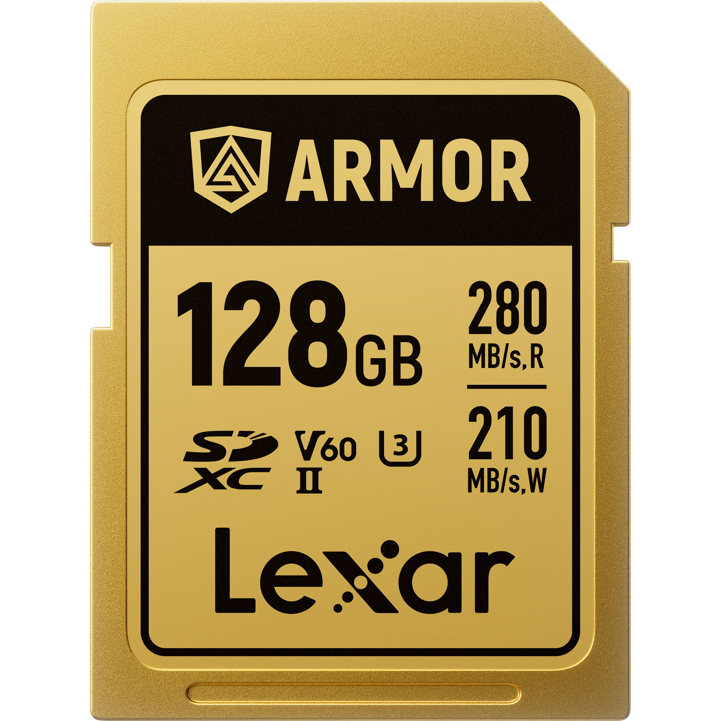 Lexar SDXC ARMOR Gold UHS-II U3, Stainless Steel, IP68 R280/W210 (V60) 128GB Memory Card