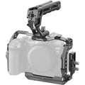 SmallRig cage kit for Canon EOS R6 Mark II with mounting points and protective frame, designed for camera support and rigging.