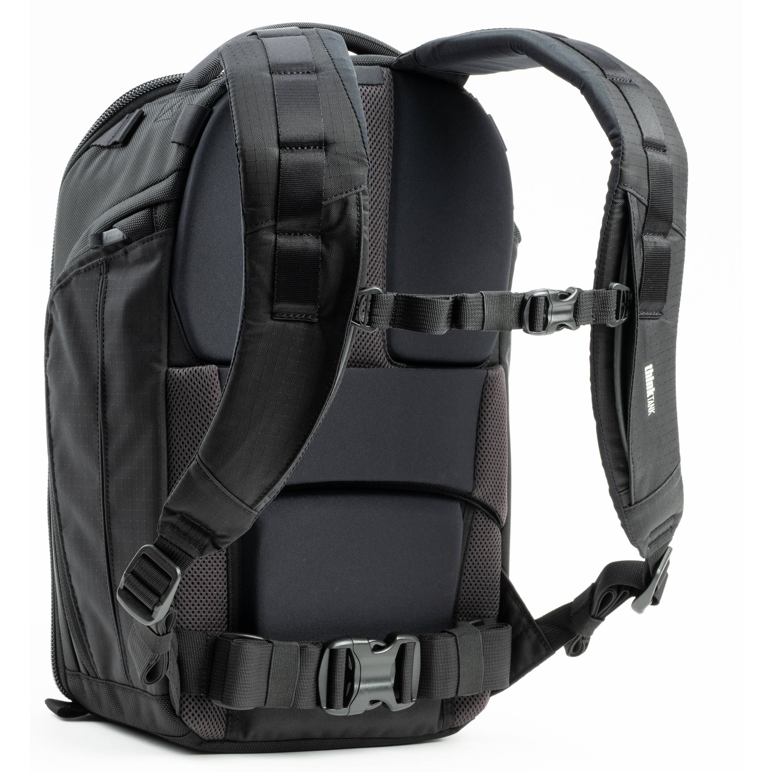Think Tank Walker Pro Series backpack with multiple compartments for video equipment, black durable camera gear bag.