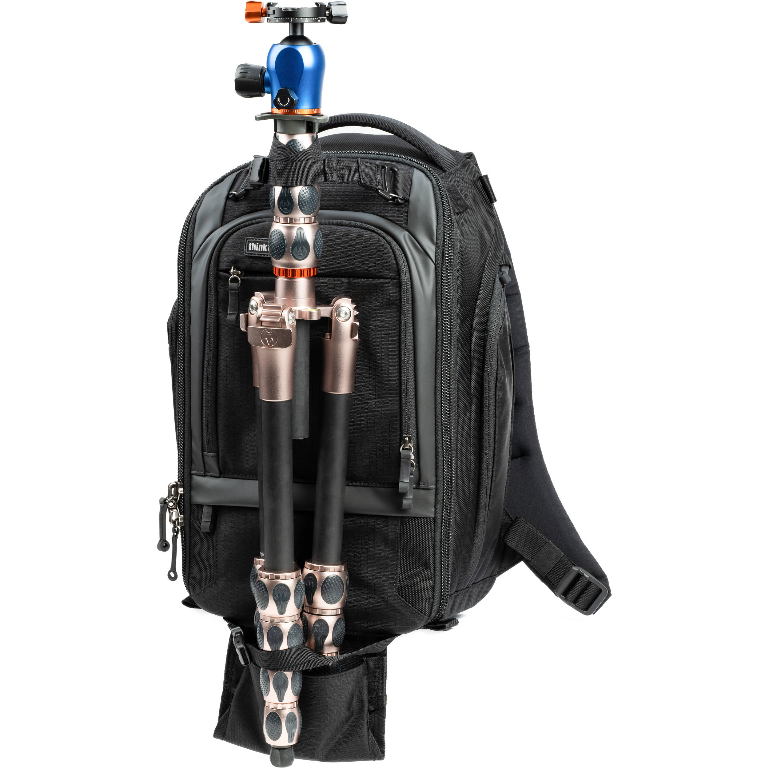 Think Tank Walker Pro Series backpack for video equipment with multiple compartments and padded straps for comfortable carrying.