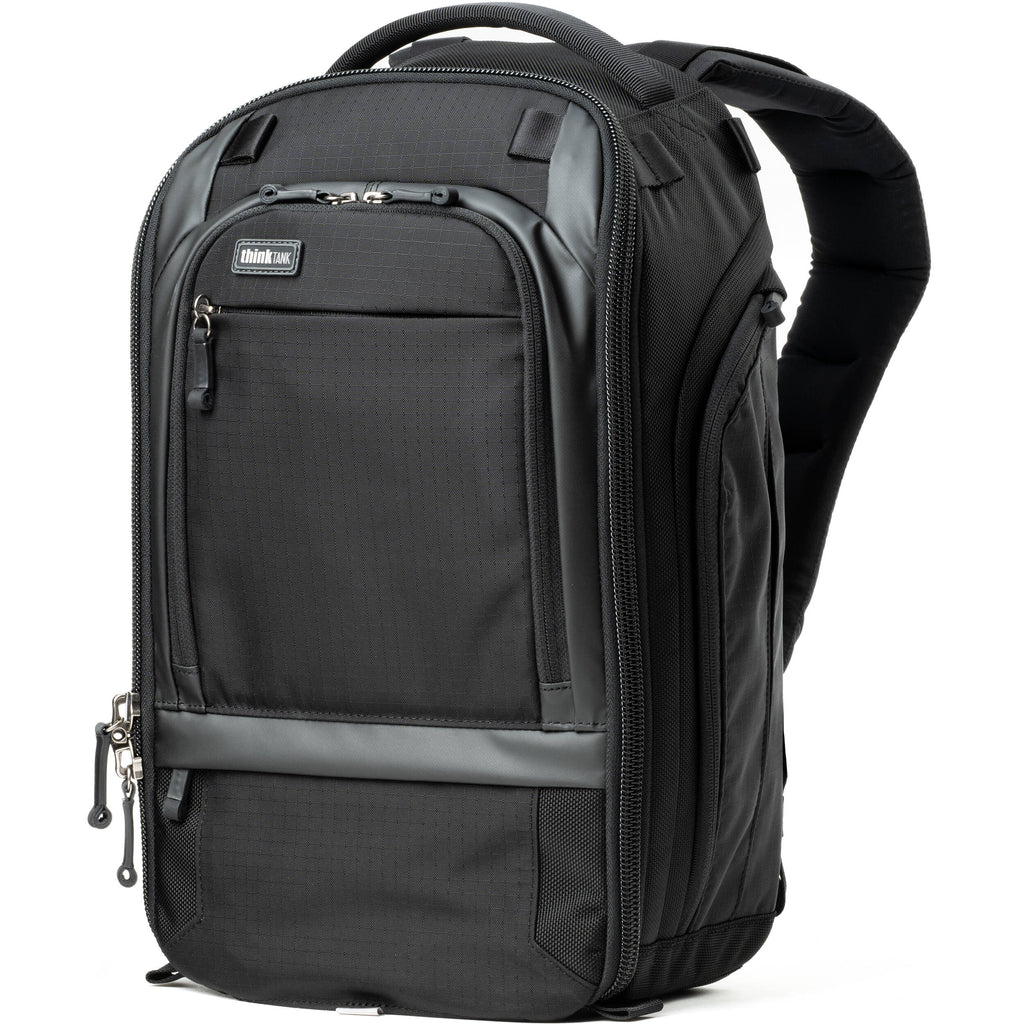 Think Tank Walker Pro Series backpack with multiple compartments for video equipment, designed for professional videographers.