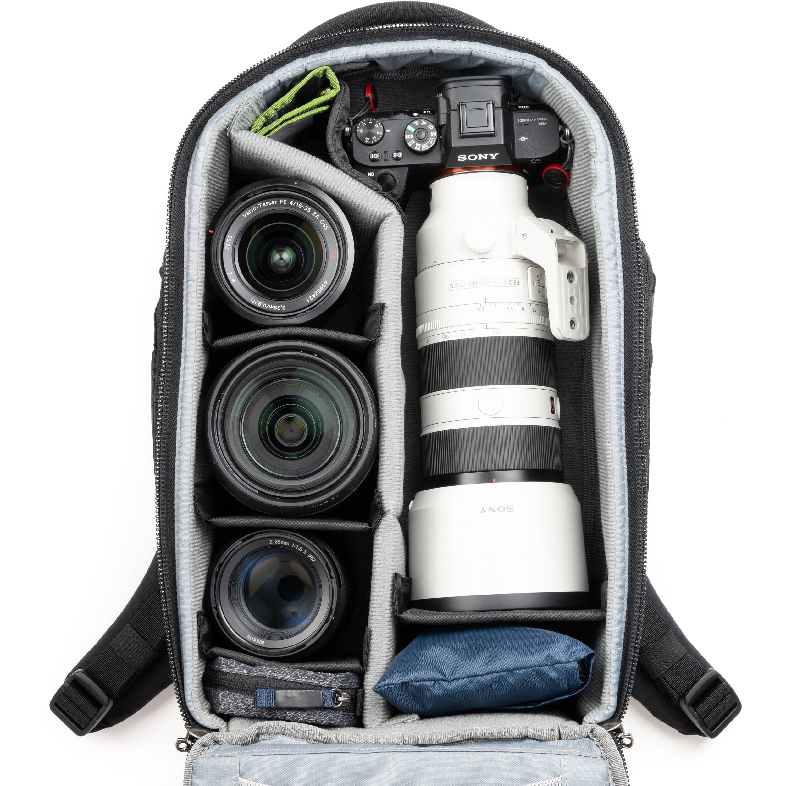 Think Tank Walker Pro Series backpack with padded compartments for video equipment and accessories, black durable camera bag.