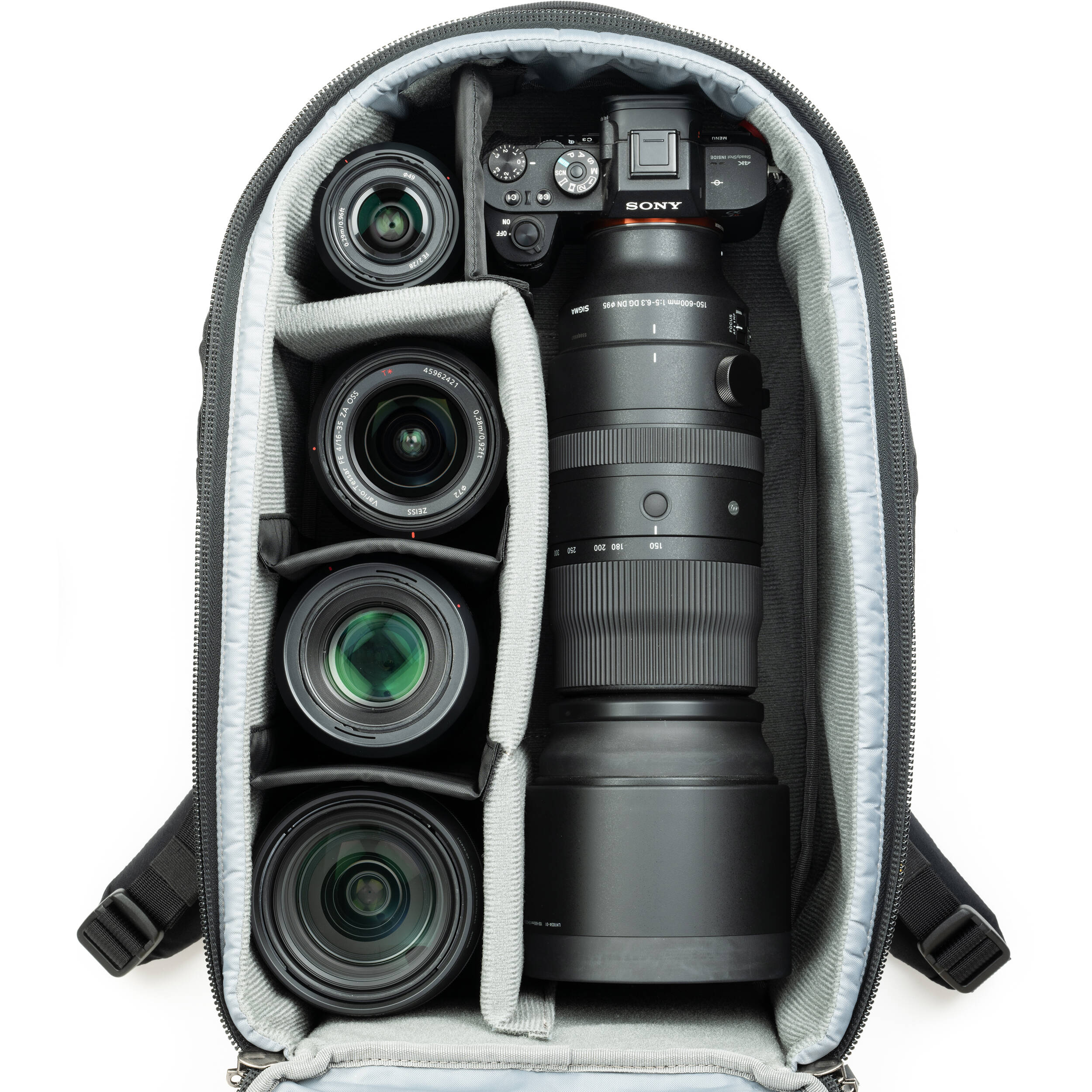 Think Tank Walker Pro Series backpack with padded compartments for video equipment, black durable camera gear bag.