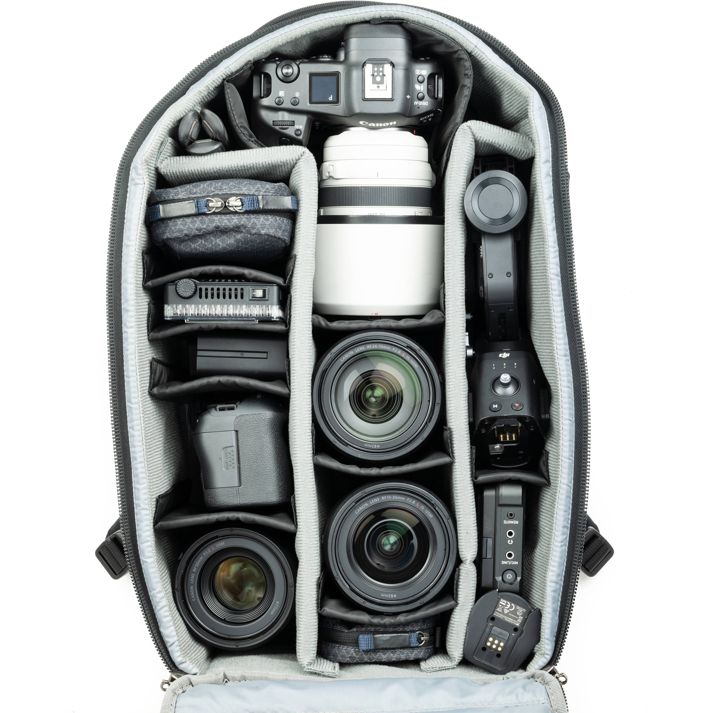 Think Tank Walker Pro Series backpack for video equipment, black professional camera gear bag with multiple compartments