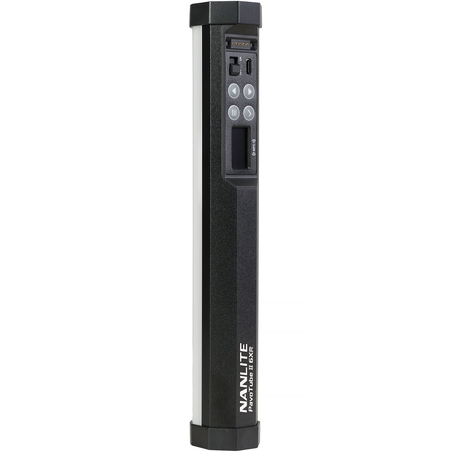 Nanlite PavoTube II 6XR LED RGBWW pixel tube light showing multiple colorful light effects and the cylindrical design.