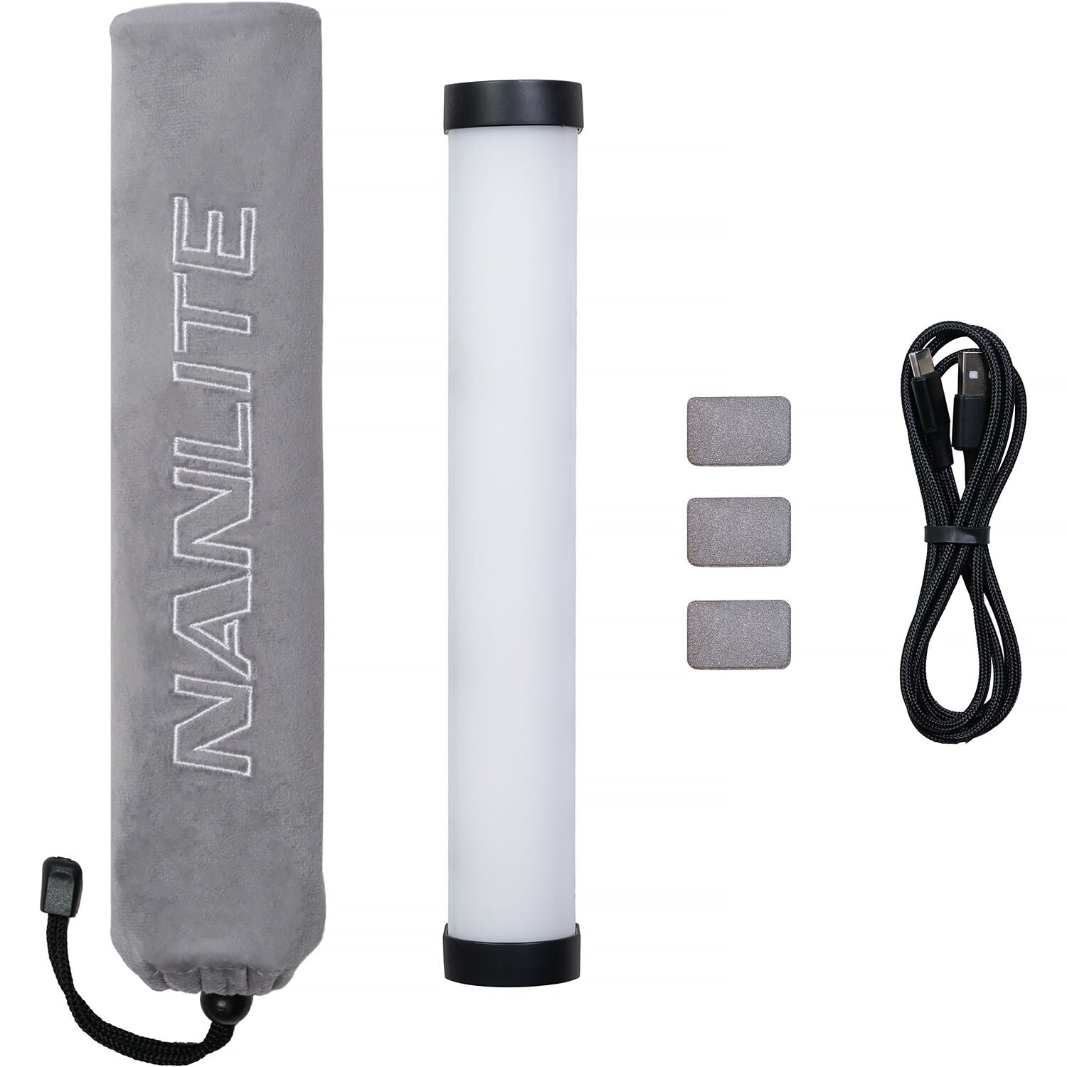 Nanlite PavoTube II 6XR LED RGBWW pixel tube light showing multiple colorful illuminated light sticks.