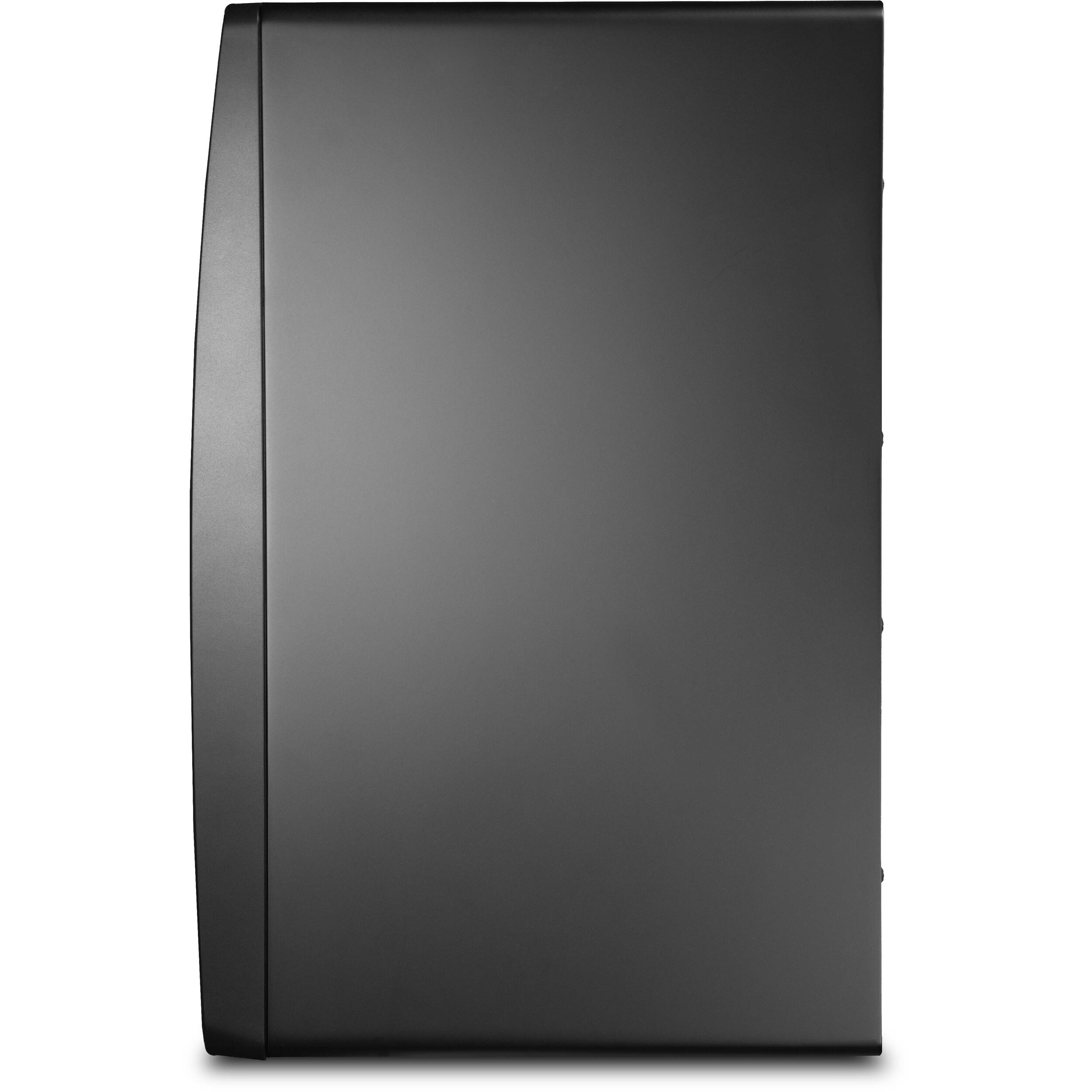 Kali Audio SM-8 active nearfield monitors with black enclosure and front-facing controls, placed on a studio desk.