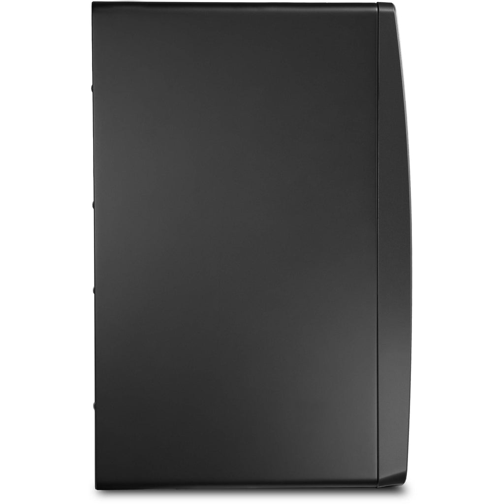Kali Audio SM-8 active nearfield monitor speaker with black enclosure and front-facing ports, positioned on a studio desk.