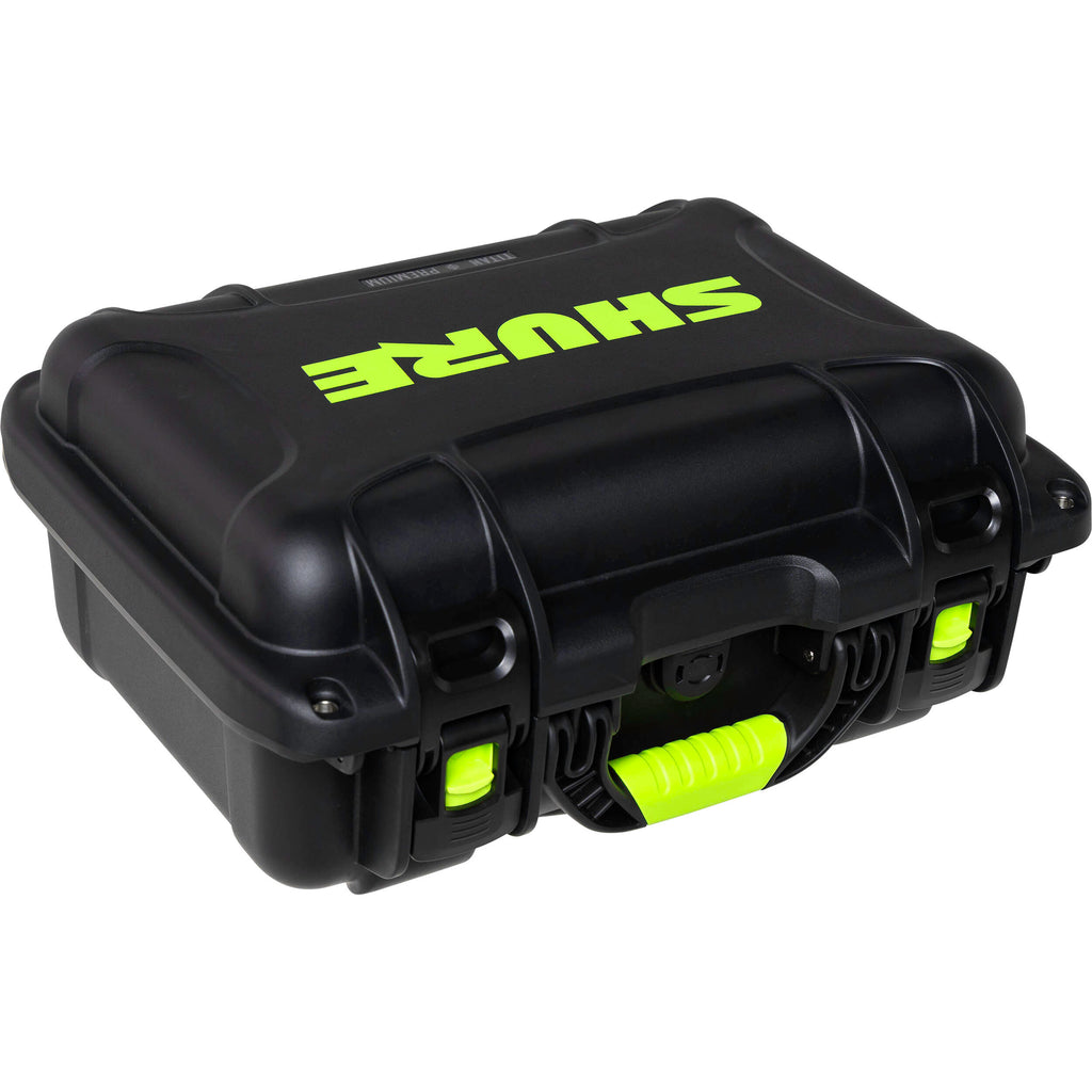 Shure SH-SM7-WP microphone case in black, designed for Shure SM7B microphone, with padded exterior and secure zipper closure.