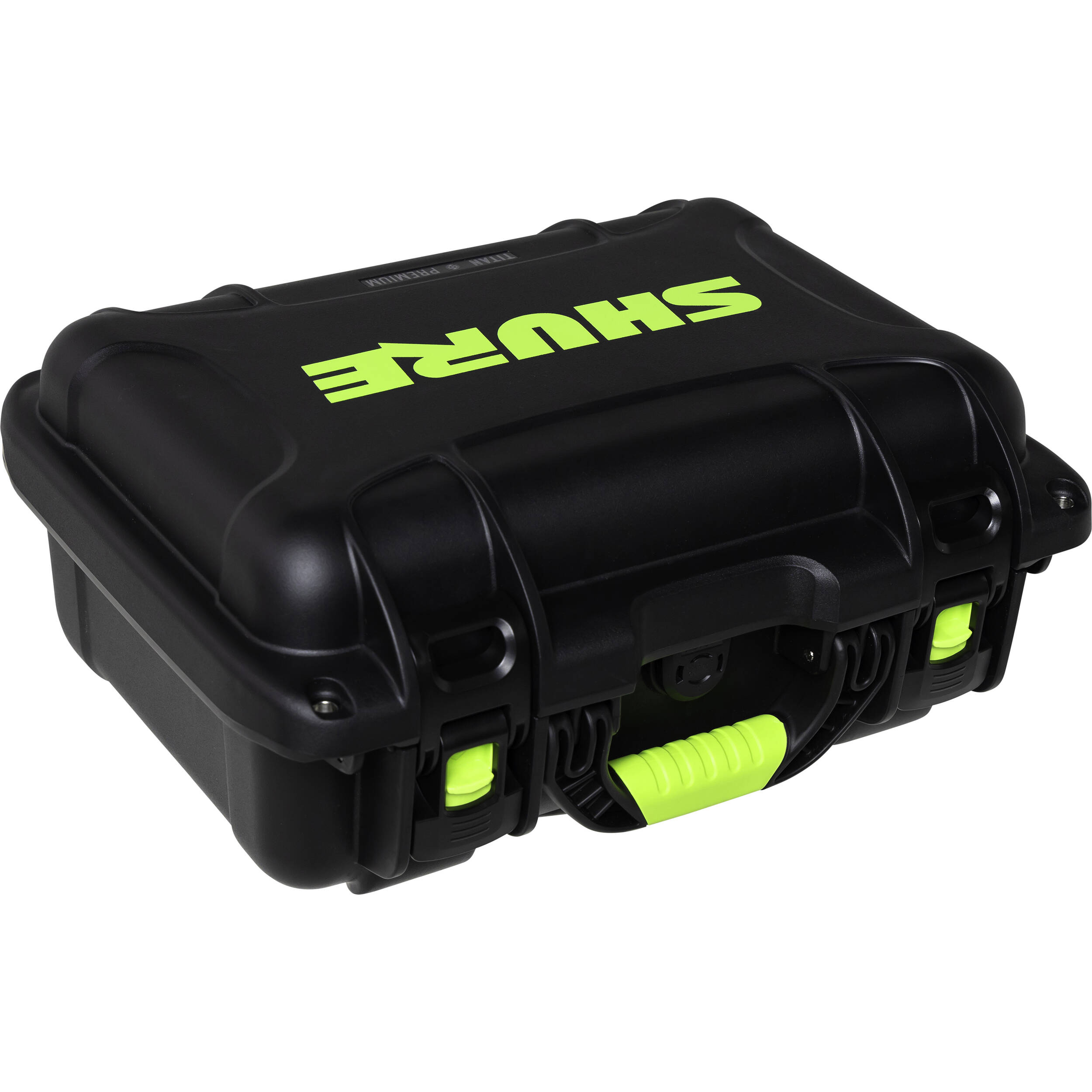 Shure SH-SM7-WP microphone case in black, designed for Shure SM7B microphone, with padded exterior and secure zipper closure.
