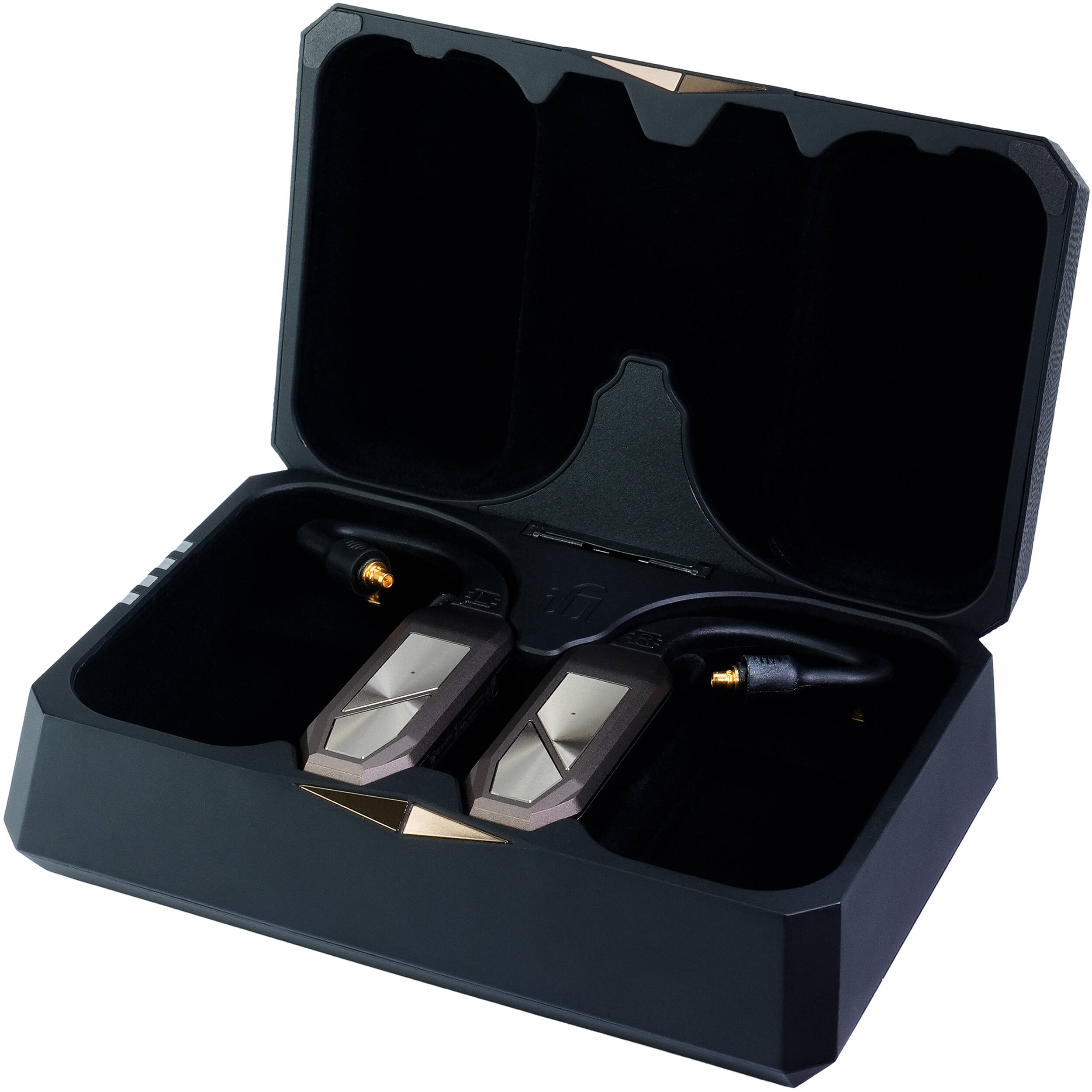 iFi Audio Go Pod Max headphone amplifier and DAC with sleek design and control buttons, compact and portable audio device