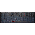 Oberheim TEO-5 Desktop synthesizer with control knobs and small display, compact electronic music instrument.