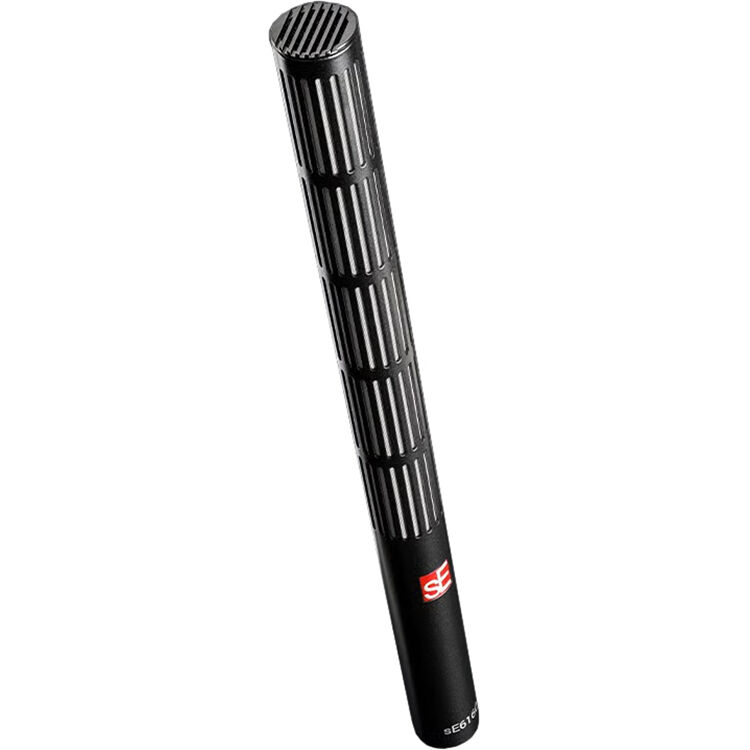 sE Electronics sE6160 shotgun microphone with durable metal construction, adjustable support, and professional audio recording features.