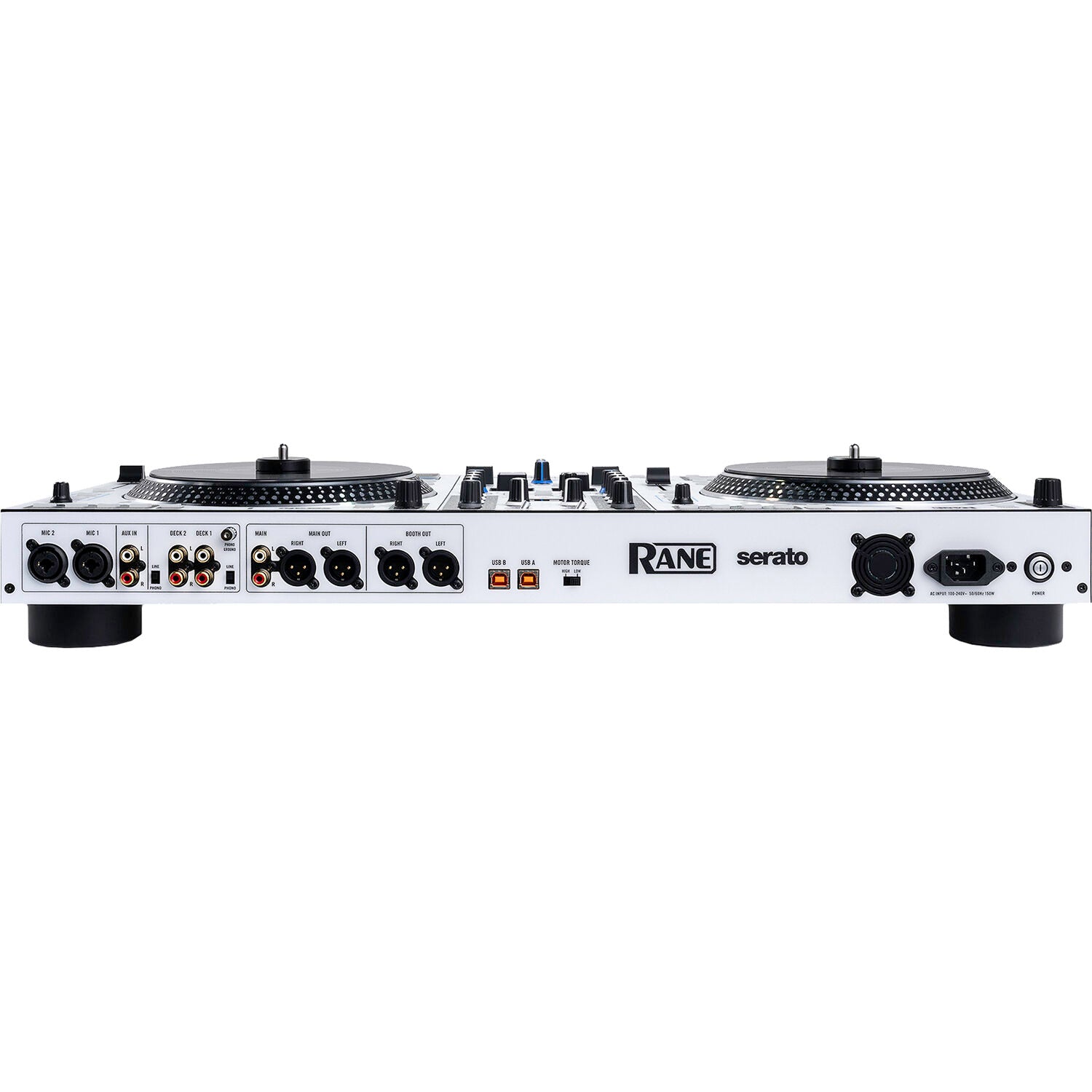 Rane One MKII DJ controller with jog wheels, mixer controls, and performance pads for professional DJing setup.