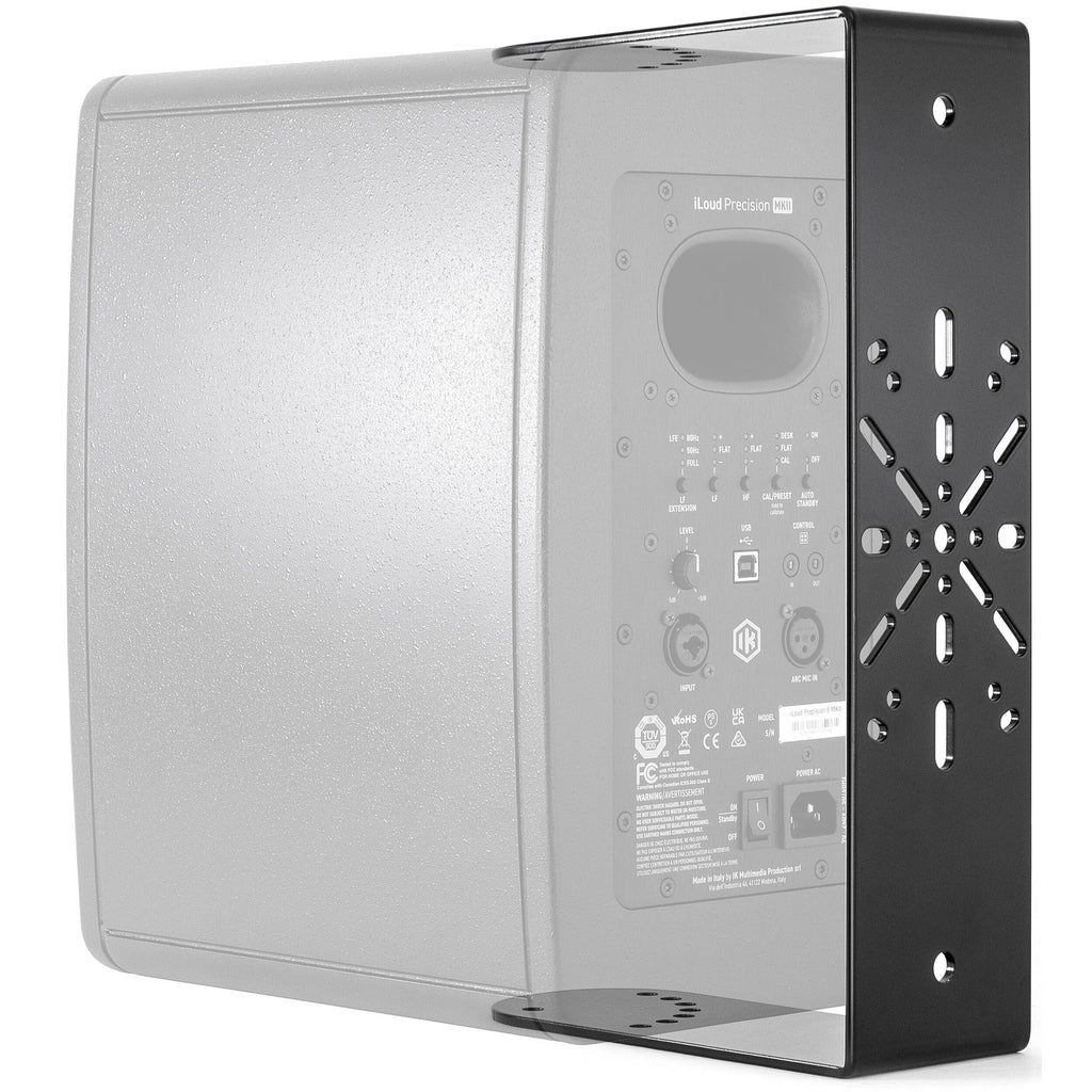 IK Multimedia iLoud Precision 6 MK2 studio monitor stands with mounting brackets for secure speaker placement.