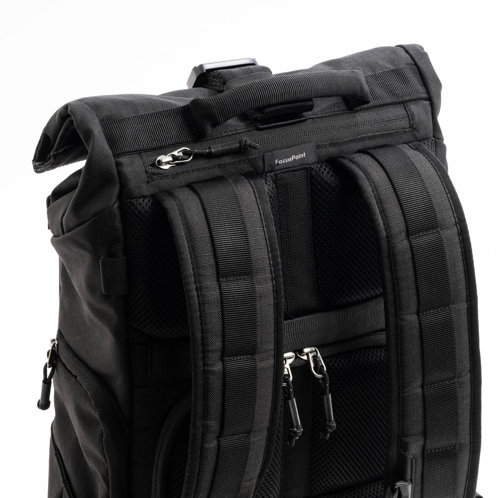Think Tank FocusPoint RollTop video equipment bag with adjustable straps and durable design for professional gear storage