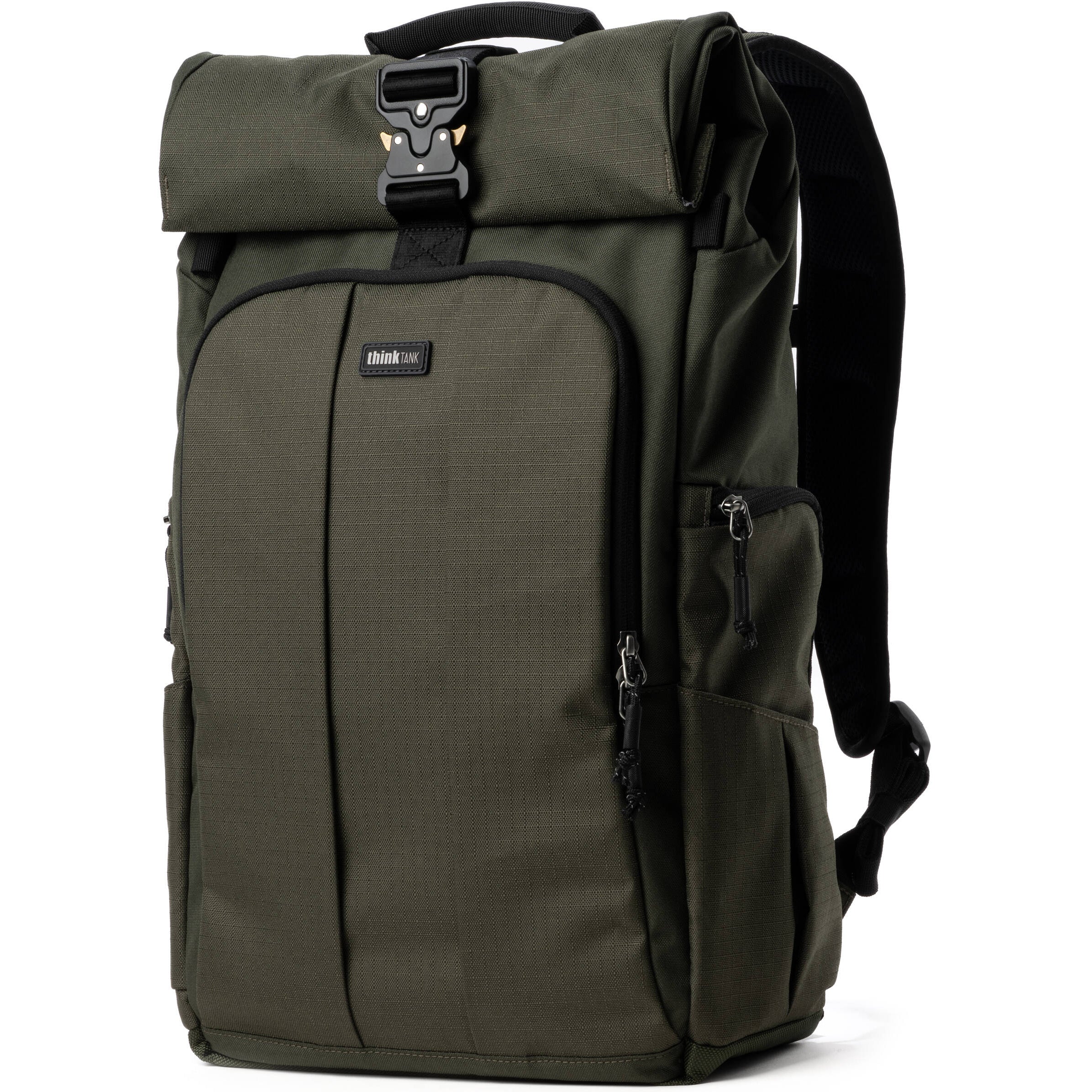 Think Tank FocusPoint RollTop video equipment bag with adjustable straps and durable fabric for secure gear storage.