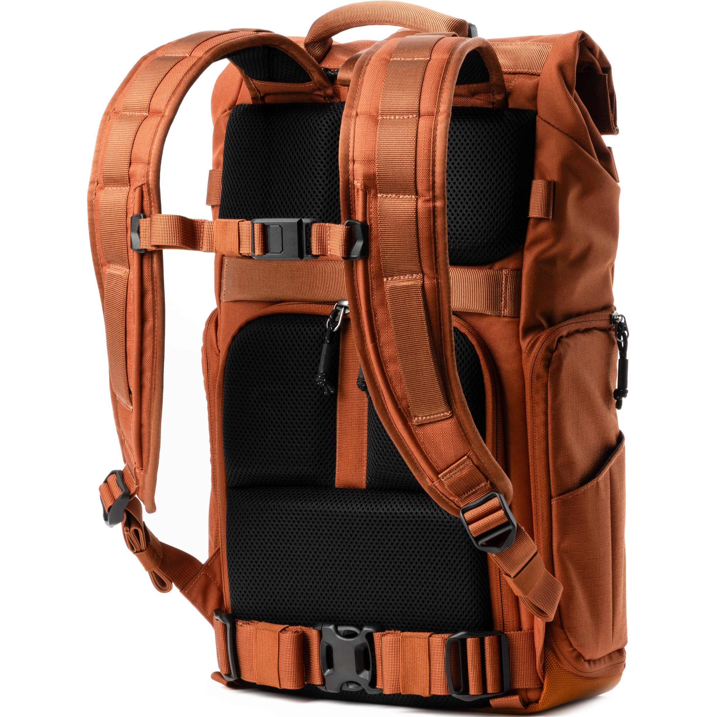 Think Tank FocusPoint RollTop video equipment bag with padded straps and roll-top closure, designed for safe gear transport.