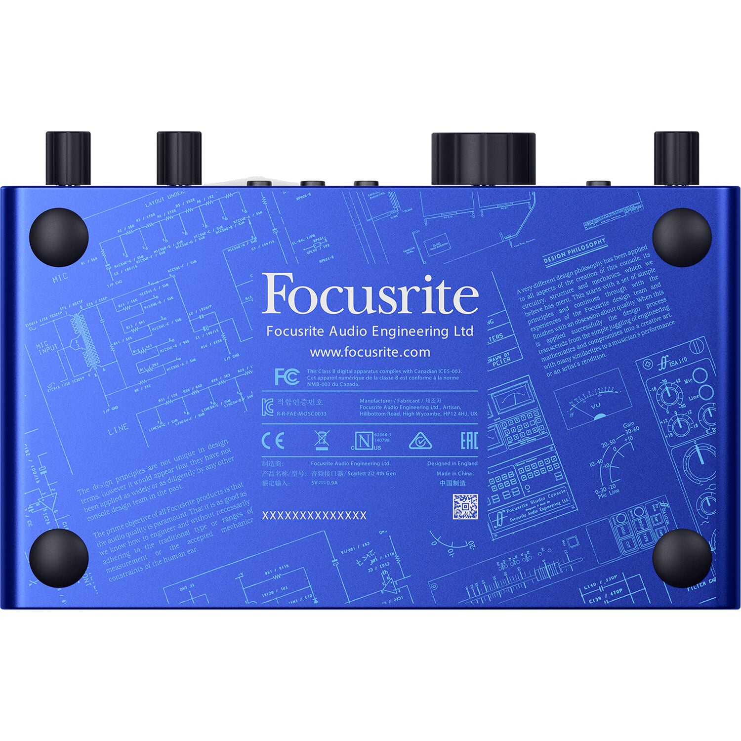 Focusrite Scarlett 2i2 4th Gen Anniversary Edition audio interface with dual inputs and sleek design.