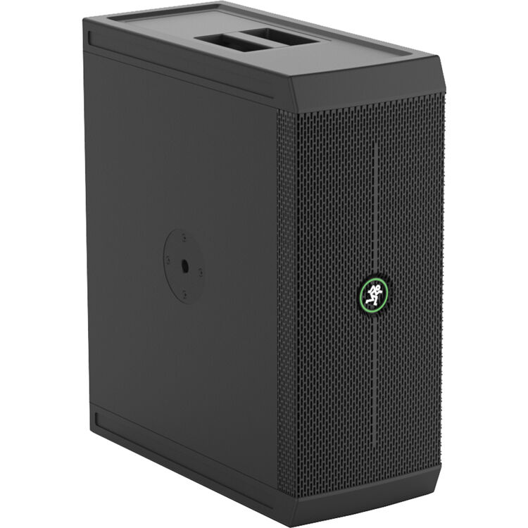 Mackie ThumpSub GO portable subwoofer showing its compact design and control panel for enhanced bass performance.