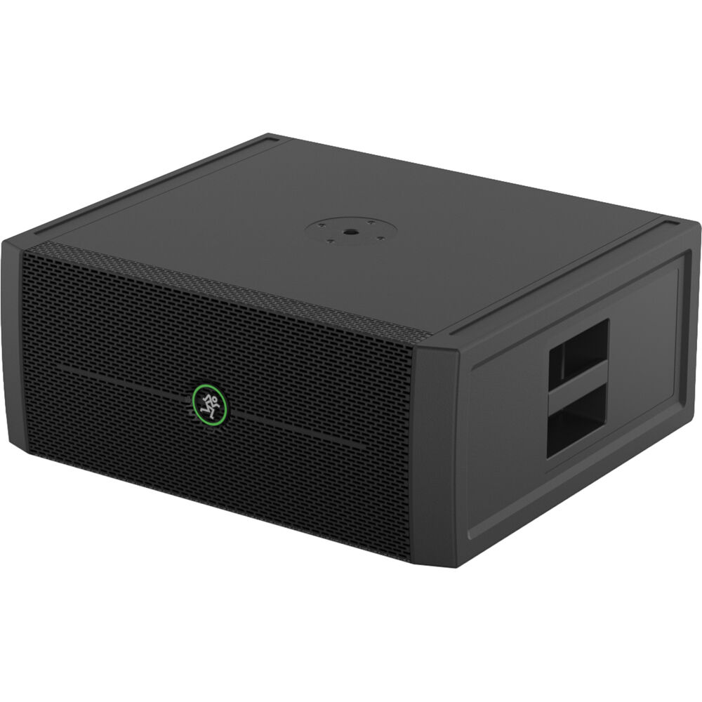 Mackie ThumpSub GO portable subwoofer with built-in handles and controls, designed for deep bass sound reinforcement.