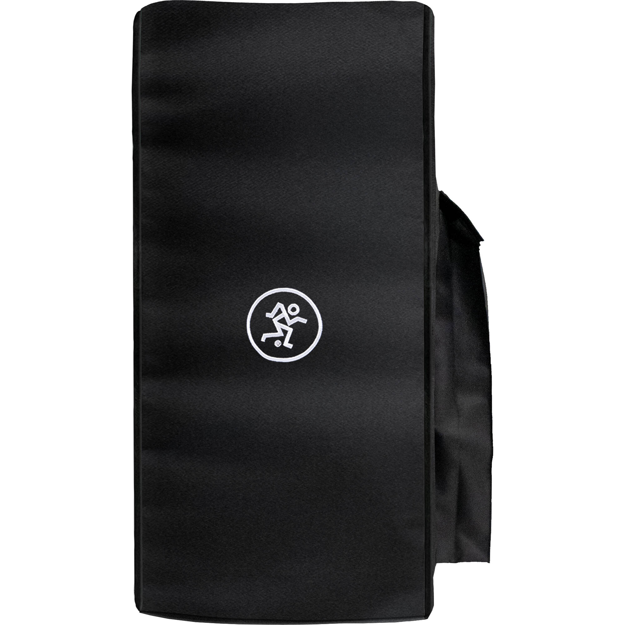 Mackie ThumpSub GO protective cover for portable subwoofer, durable black pro audio bag with handle and zipper closure.