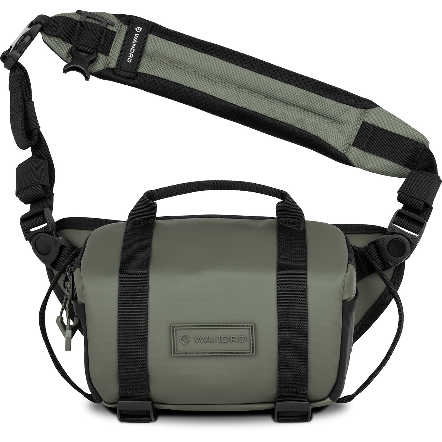 Wandrd Rogue Sling video equipment bag in black with adjustable strap and multiple compartments for camera gear storage.