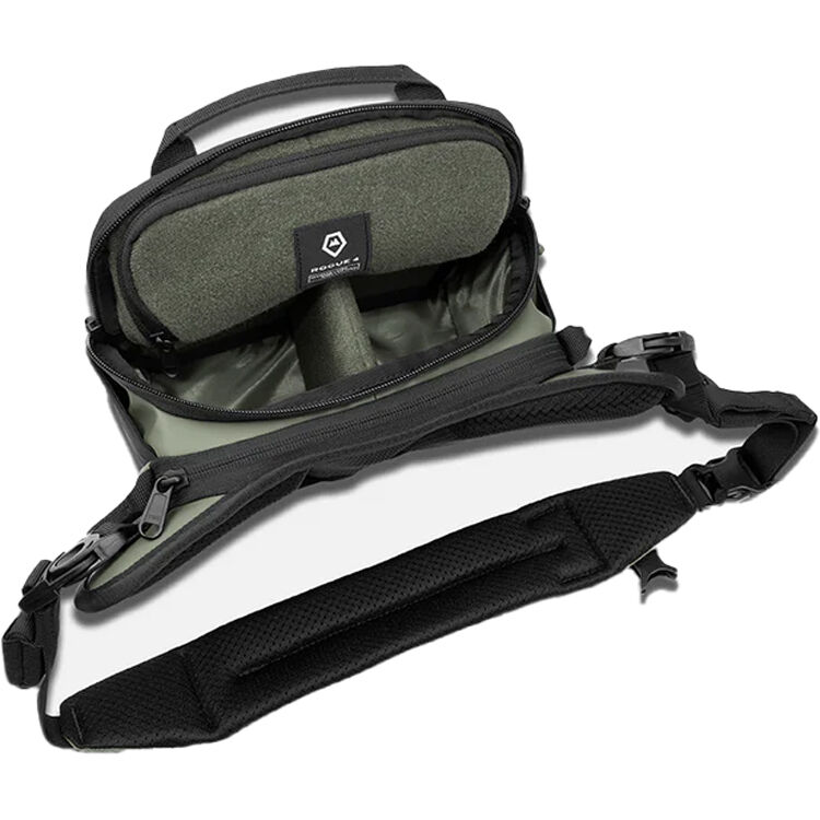 Wandrd Rogue Sling video equipment bag with adjustable strap and multiple compartments for camera gear and accessories.