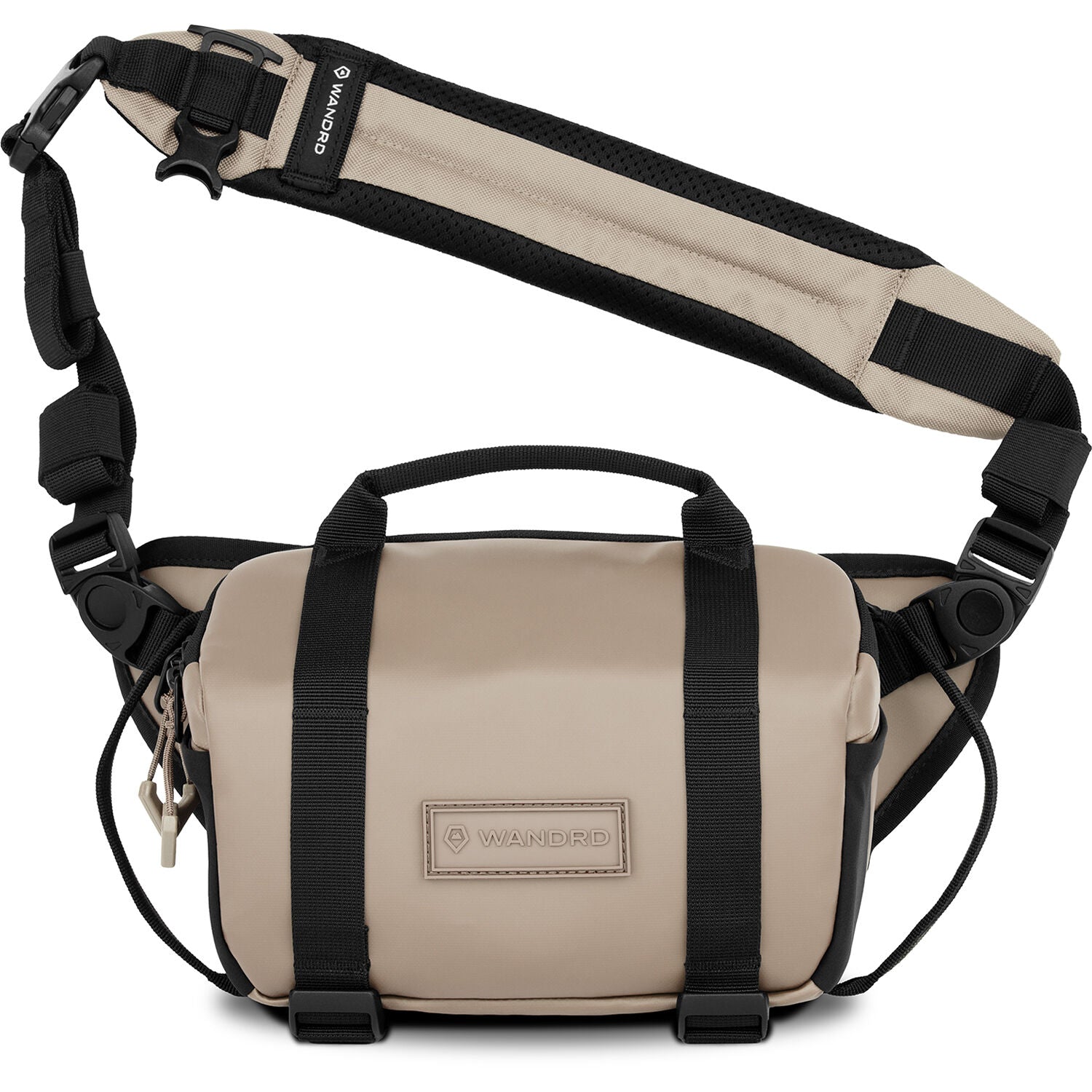 Wandrd Rogue Sling video equipment bag with padded compartments and adjustable strap, designed for carrying camera gear securely.