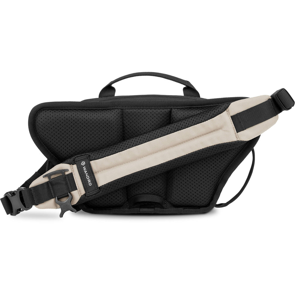 Wandrd Rogue Sling video equipment bag showing its compact design with adjustable strap and multiple compartments for gear storage.