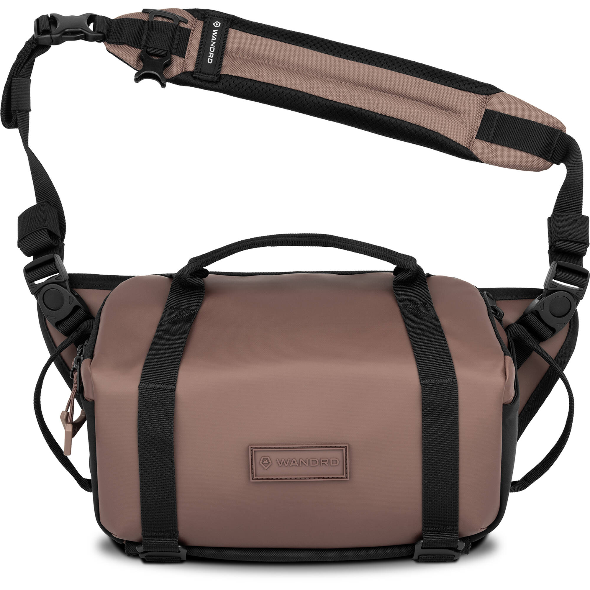 Wandrd Rogue Sling video equipment bag with padded compartments, black nylon exterior, and adjustable strap for travel and filming.