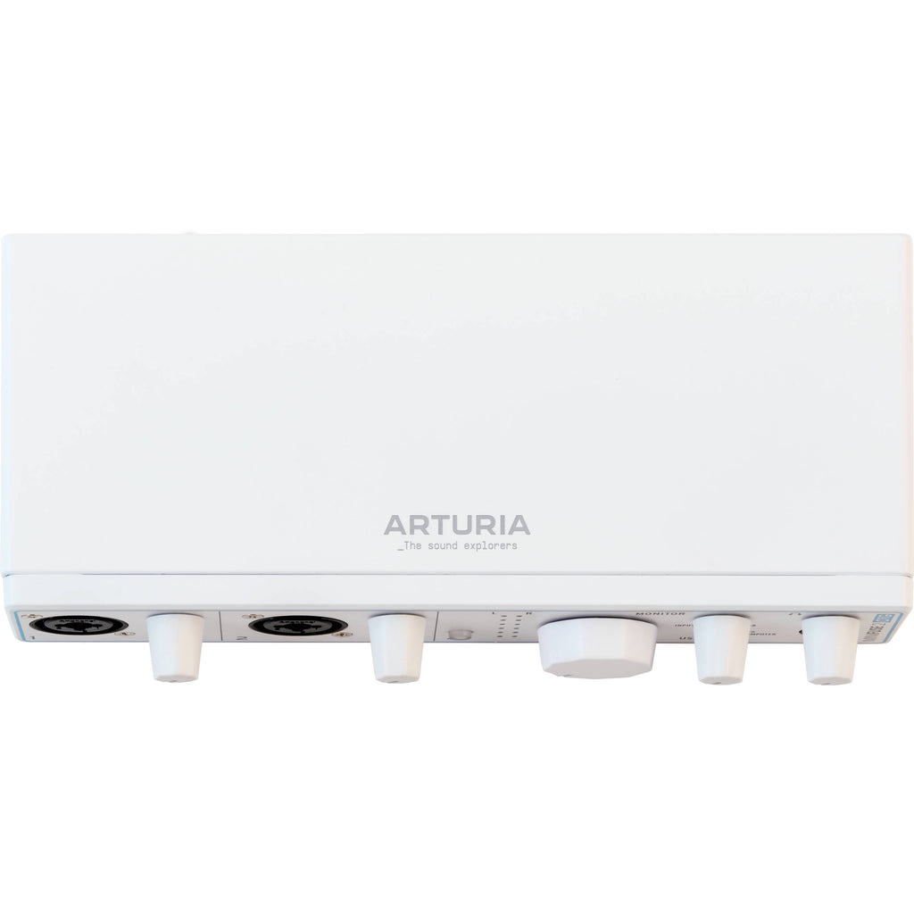 Arturia Minifuse 2 OTG audio interface with multiple input/output ports and compact design for music production.