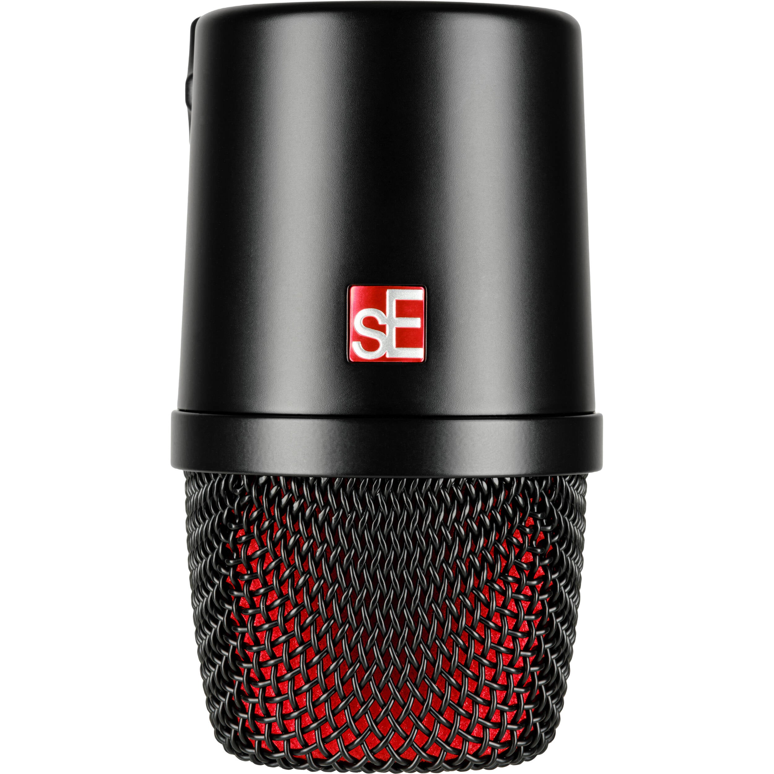 sE Electronics V KICK dynamic microphone shown on a stand, designed for kick drum and percussion recording.