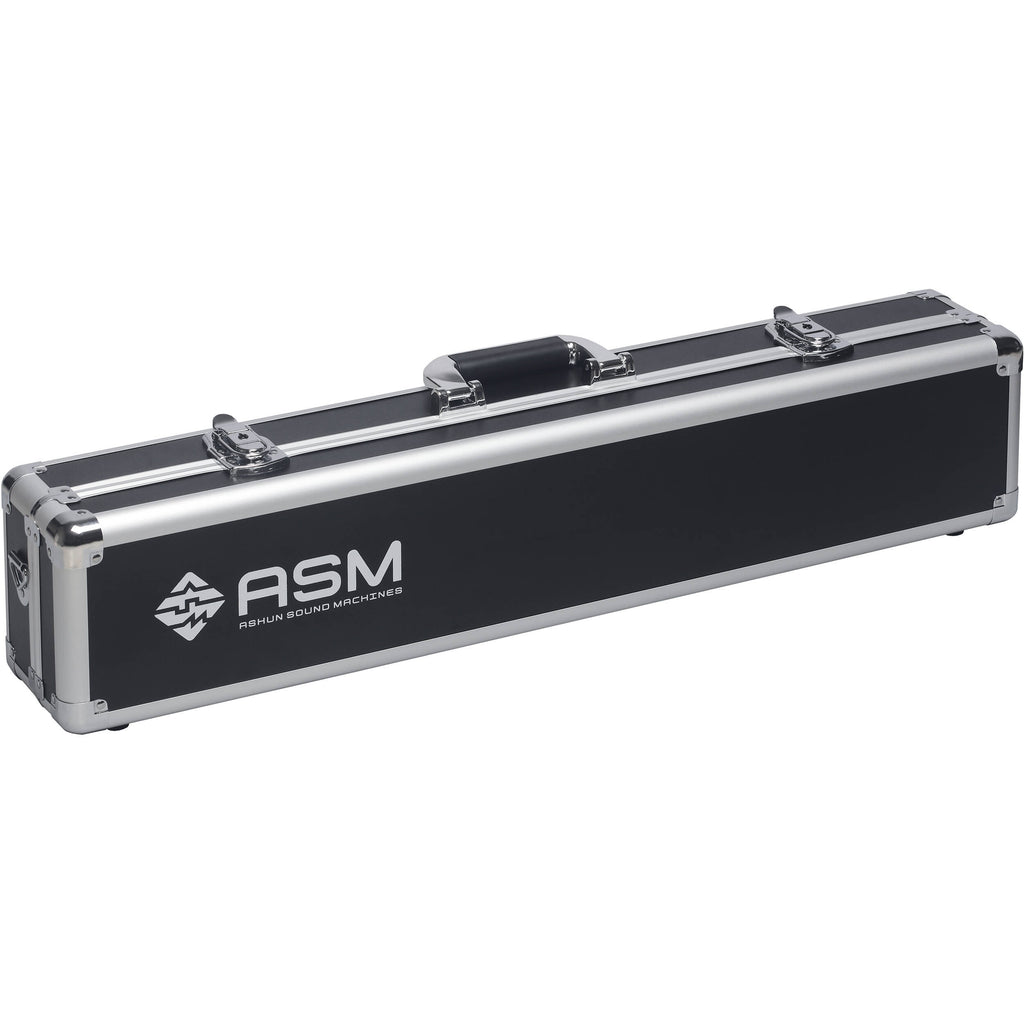 ASM Diosynth synthesizer with multiple knobs and controls, featuring a sleek black design and digital display screen.