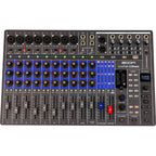 Zoom LiveTrak L12next digital mixer with multiple input channels, control knobs, and built-in recording interface.