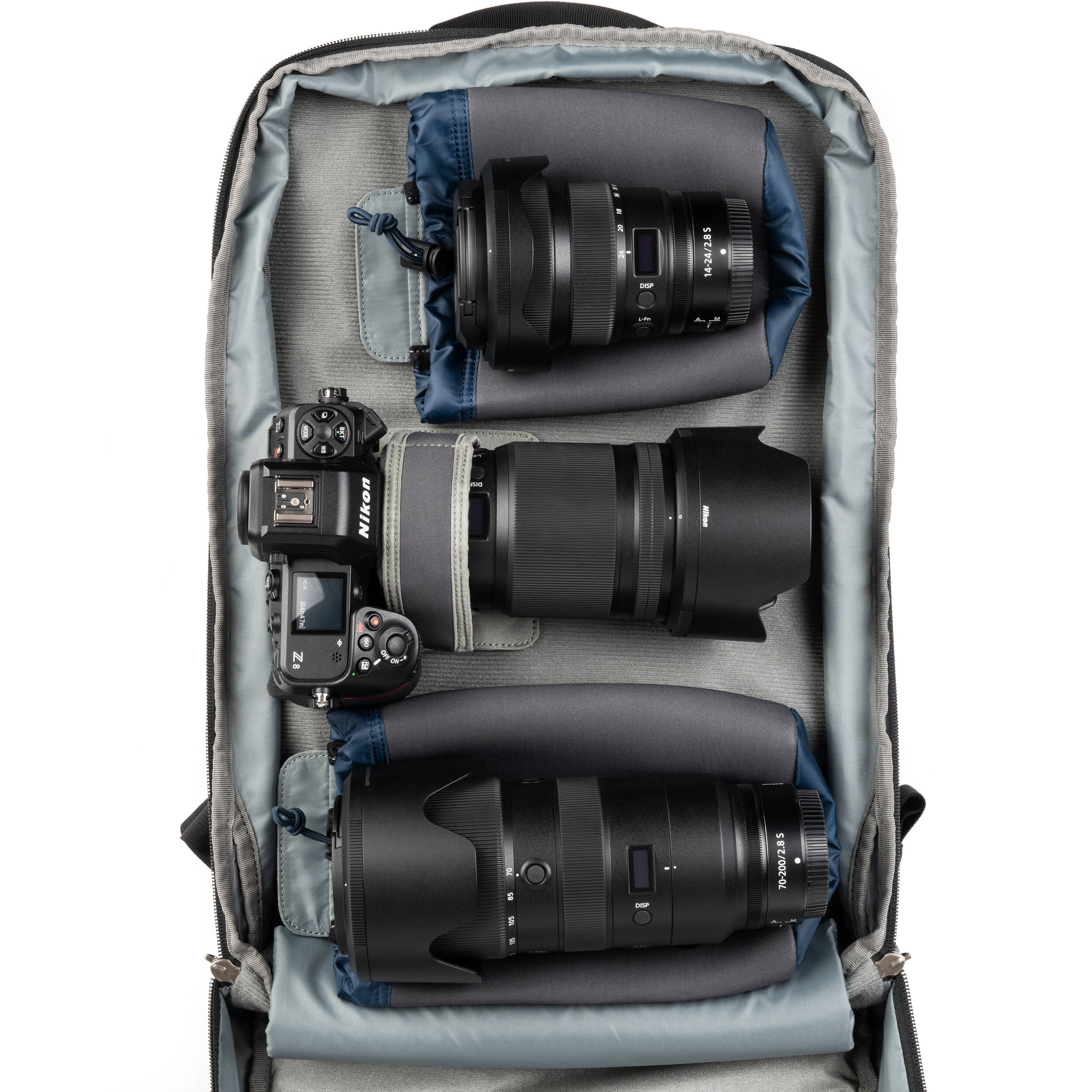 Think Tank Shape Shifter video equipment bag with padded compartments and adjustable straps for versatile gear storage.