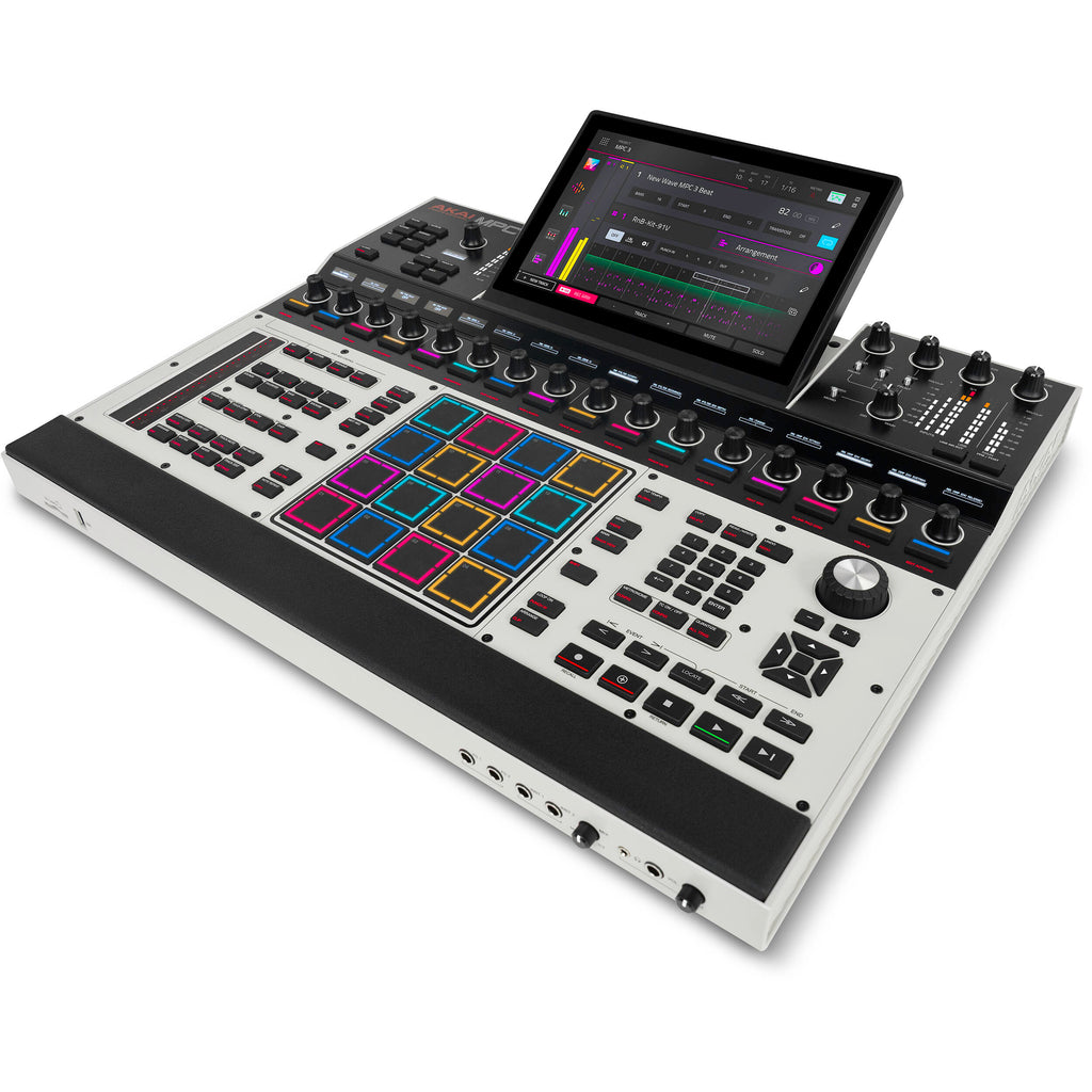 Akai Professional MPC XL drum machine and sampler with large control pads and colorful interface for music production.