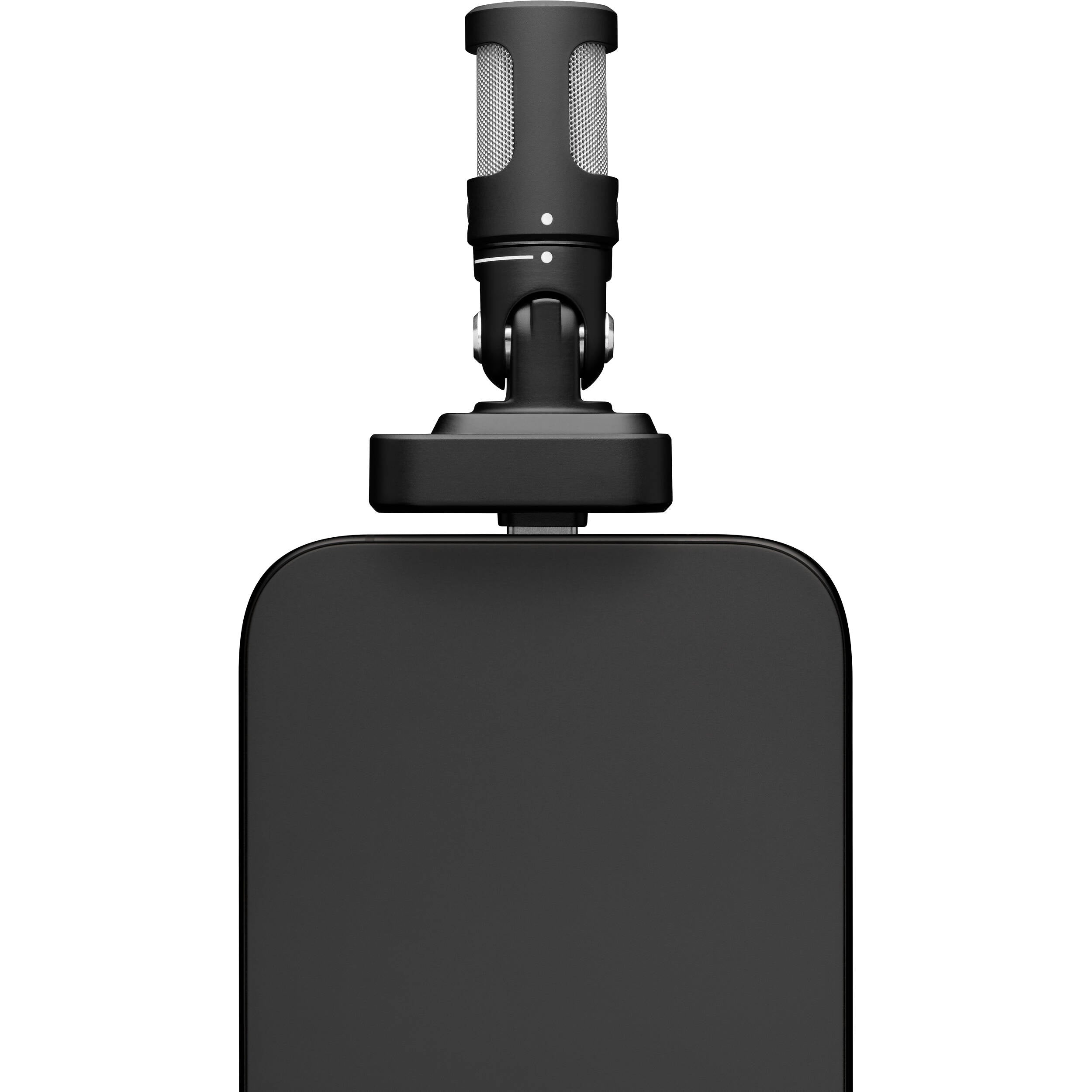 Shure MV88 iOS and Android microphone, compact and portable with adjustable settings, ideal for high-quality audio recording.