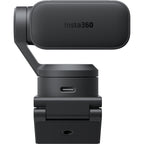 Insta360 Link 2 Pro video conferencing camera with adjustable lens, mounted on a desk for virtual meetings and remote communication.