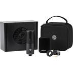 Shure KSM32C/HM condenser microphone stage kit with microphone and accessories for professional audio recording and live performances.