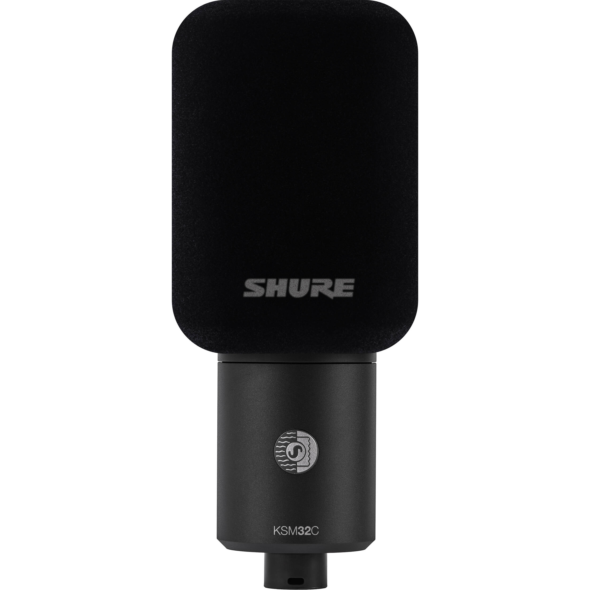 Shure KSM32C/SM condenser microphone studio kit, professional audio recording microphone with sleek design and sturdy build