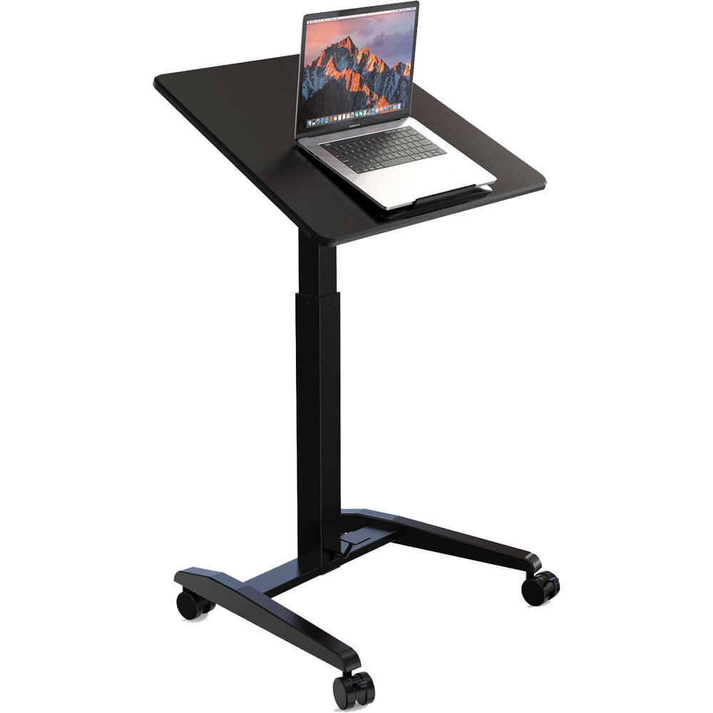 K&M 12186 laptop desk stand with adjustable height and ergonomic design for comfortable working on a desk.